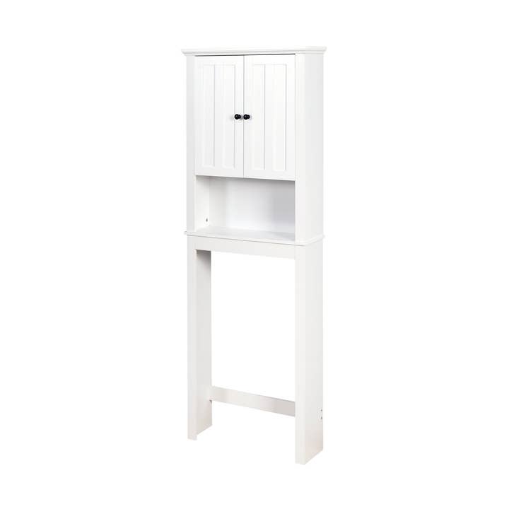 Bathroom Wooden Storage Cabinet Over The Toilet Space Saver With A Adjustable Shelf 23.62X7.72X67.32 Inch White Mdf for wholesale by Orange County Decor