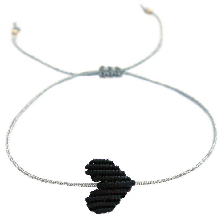 Armband black heart silver for wholesale by Love Ibiza