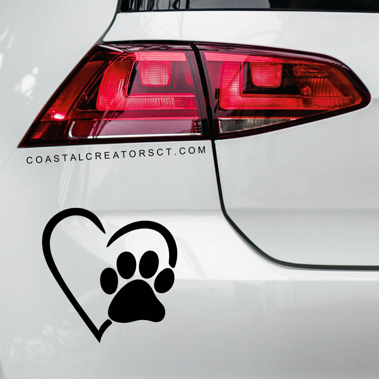 Coastal Creators of Connecticut - Wholesale Sticker - Heart Dog Paw Black Vinyl Laptop Transfer Sticker (Packaged)2