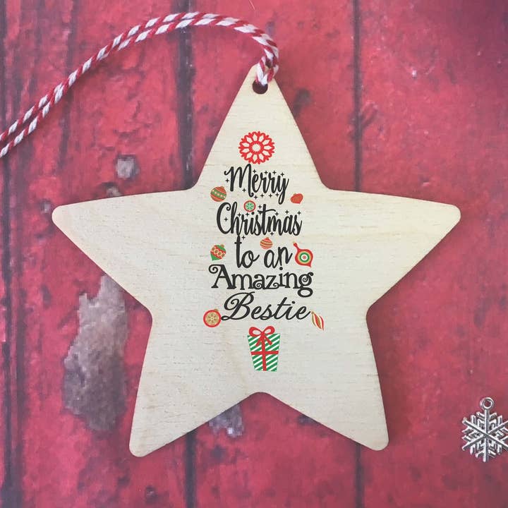 Star Ornament - God Jul till en fantastisk Bestie för wholesale av Dios Designs