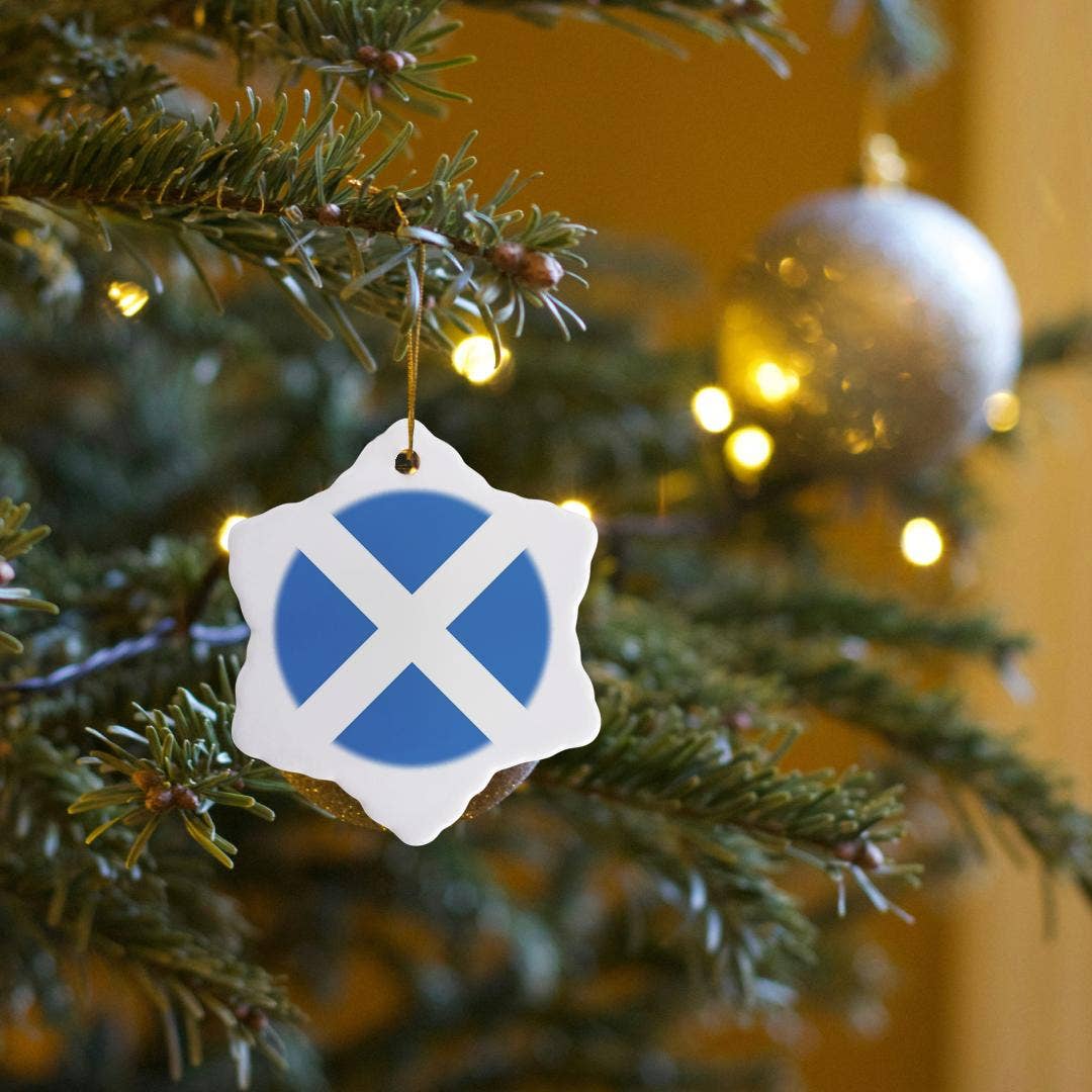 3dRose - Vente Objets de décoration - 3dRose, Drapeau de l'Écosse - bleu écossais avec croix de Saint-André blanche - Écossais Royaume-Uni, Ornement13