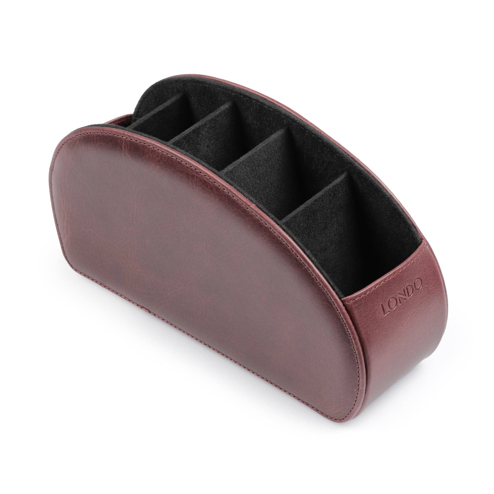 Londo - Wholesale Desk Organizer - Londo Remote Control Holder with 5 Pockets, Store DVD, Blu-Ray, TV, Roku or Apple TV Remotes, Italian Top Grain Leather with Suede Lining41