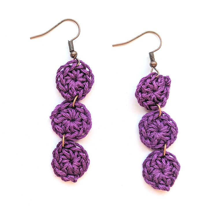 Handmade Crochet Dangle Earrings for wholesale by Royaboya Handmade