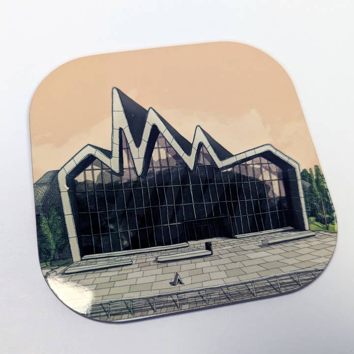 Glasgow Riverside Museum Coaster for wholesale by Turadh Design Co.