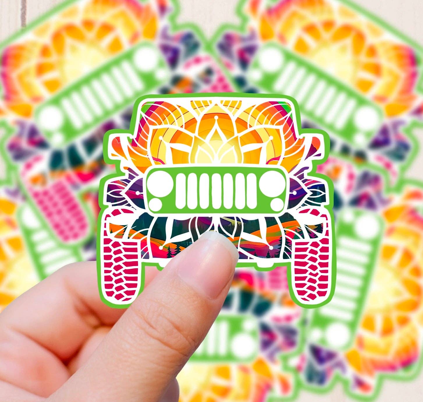 Graceful Darkness, LLC - Wholesale Sticker - Wrangler Mandala (Jeep Inspired), Vinyl Sticker0