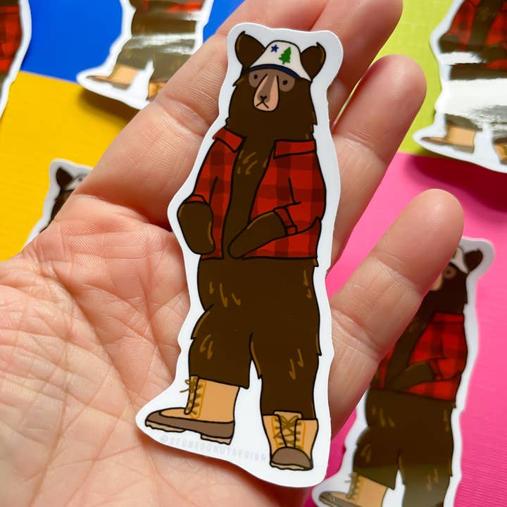Maine Sort Bjørn Vinyl Klistermærke for engroshandel hos Stone Donut Design, LLC