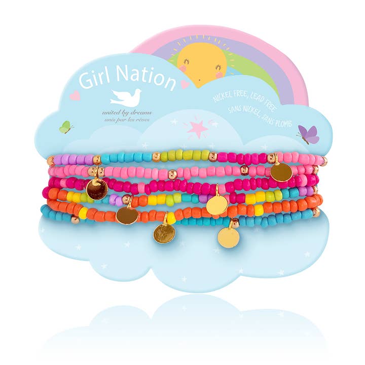 Rainbow Mini Seed Bead Bracelet Stack | Set of 6 Bracelets
for wholesale by Girl Nation