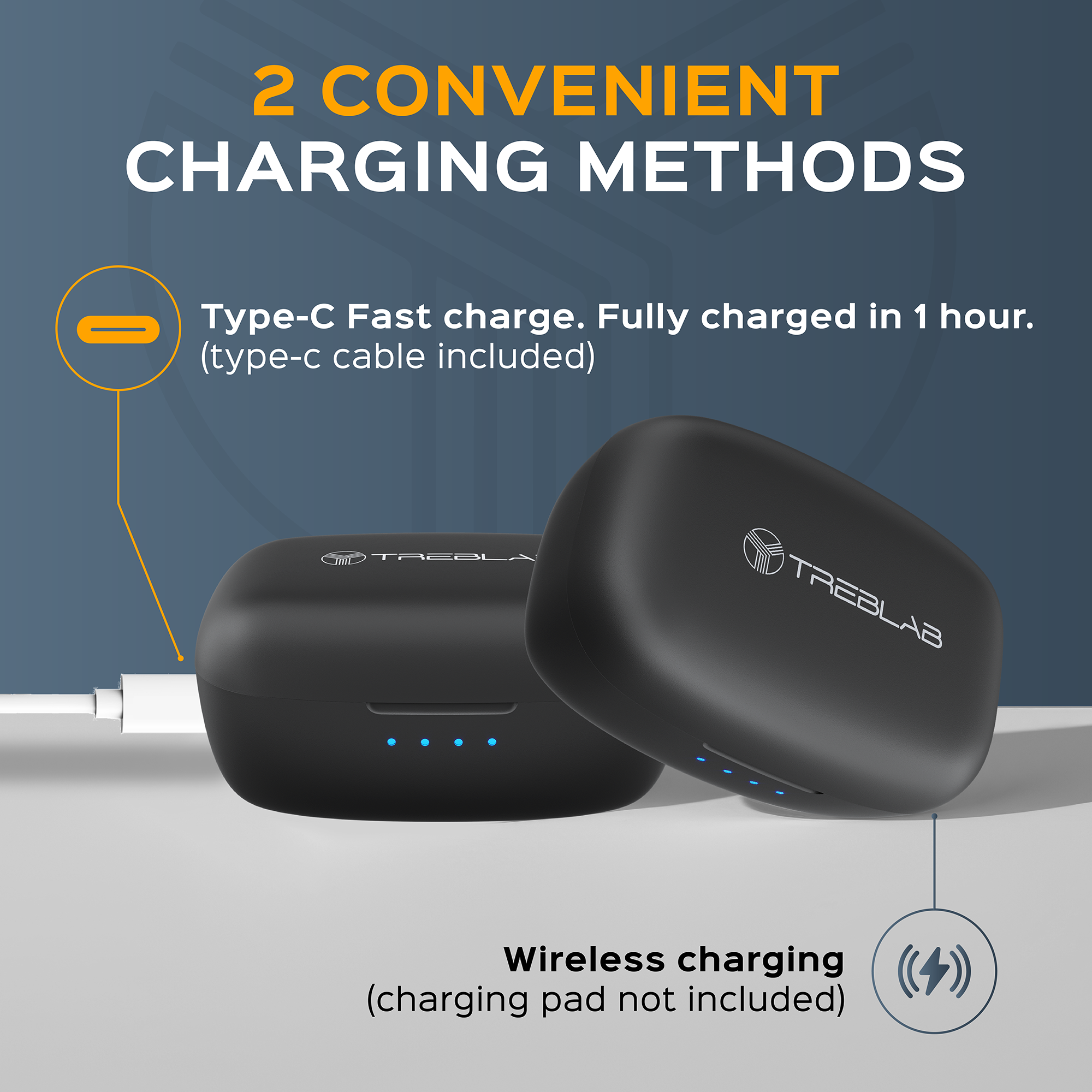 Black TREBLAB X9 Pro - Active Noise Cancelling Earbuds for wholesale on Faire6