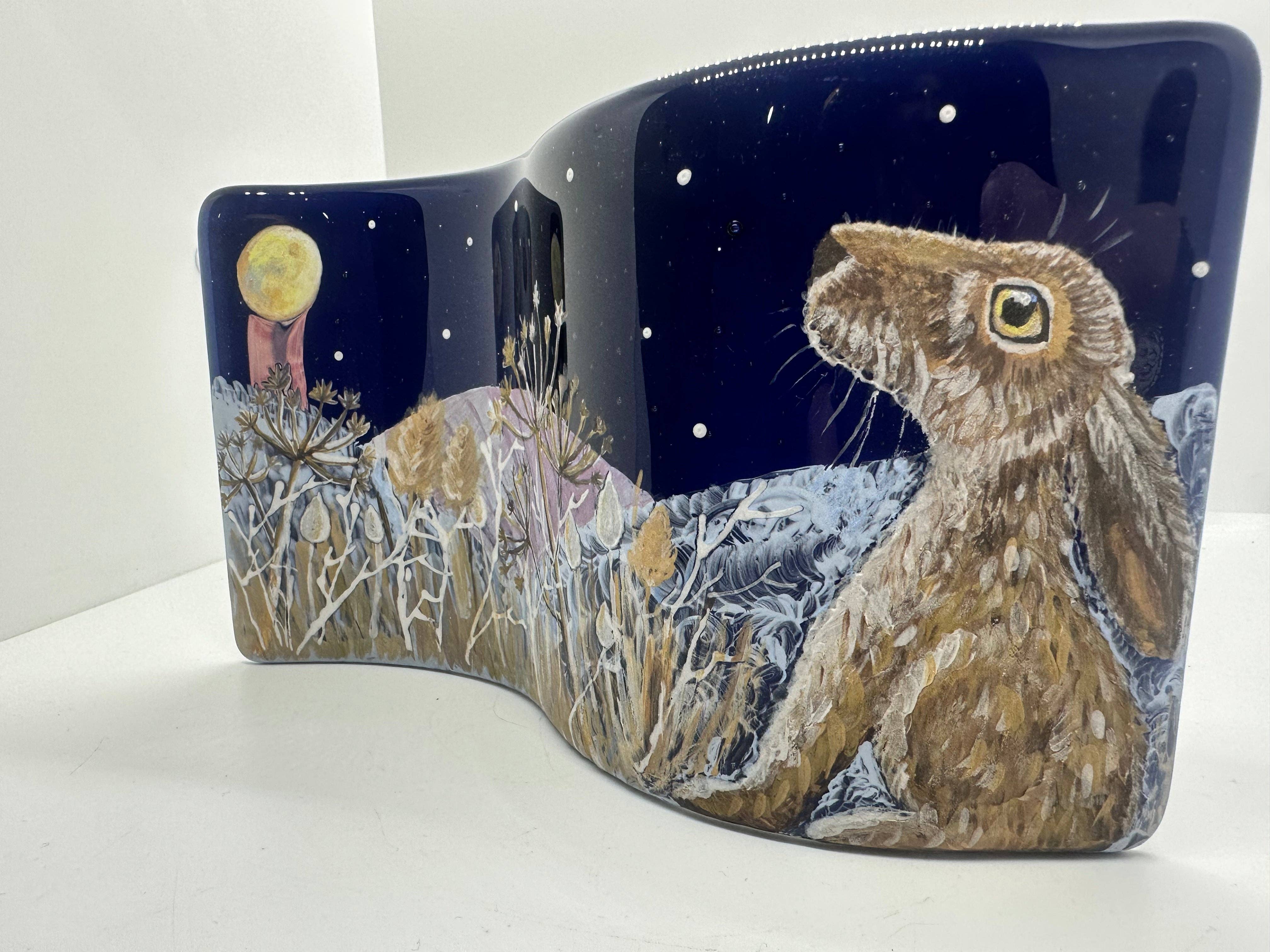 Ally Glass Studio – wholesale Decorative tabletop object – Moon Hare Midnight Meadow2