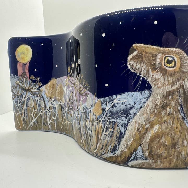 Ally Glass Studio – wholesale Decorative tabletop object – Moon Hare Midnight Meadow2
