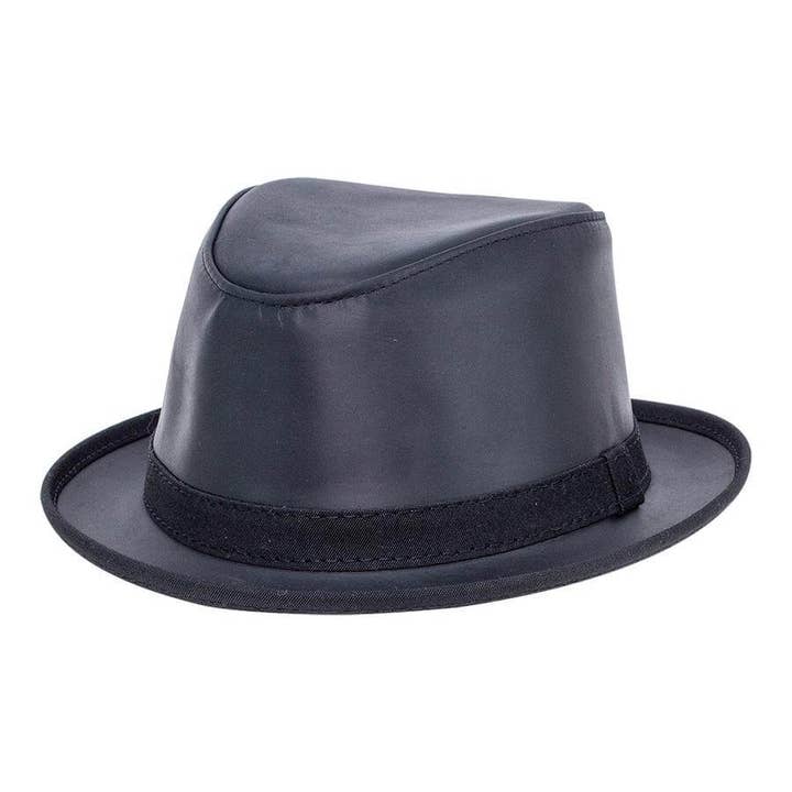 American Hat Makers - Wholesale Fedora - Unisex - Trilby Genuine Leather Fedora Hat - Style Soho1