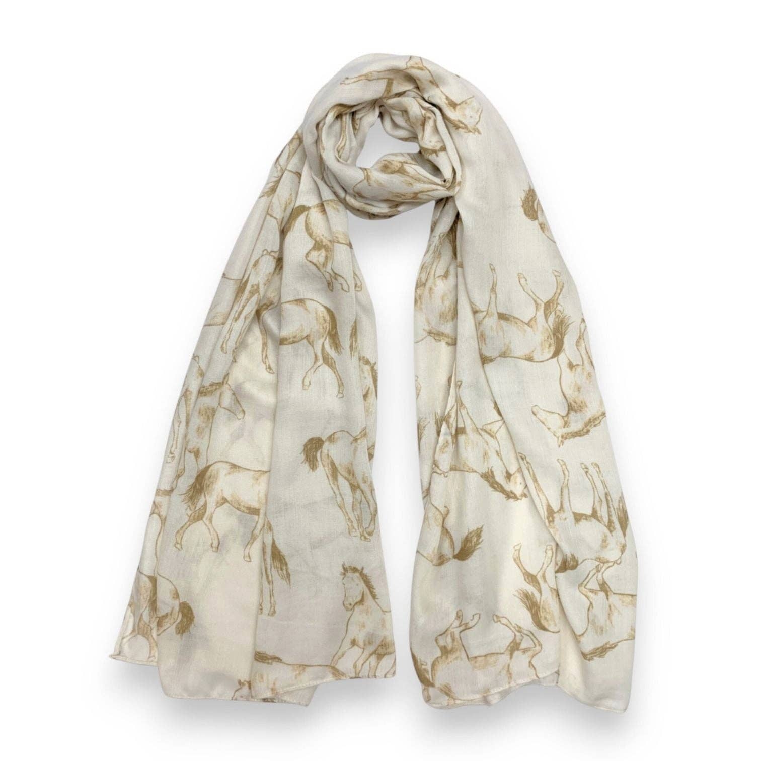 Lili Scarves (US Duty Free) - Wholesale Scarf - Women's - Horse Print Cotton Blend Scarf2