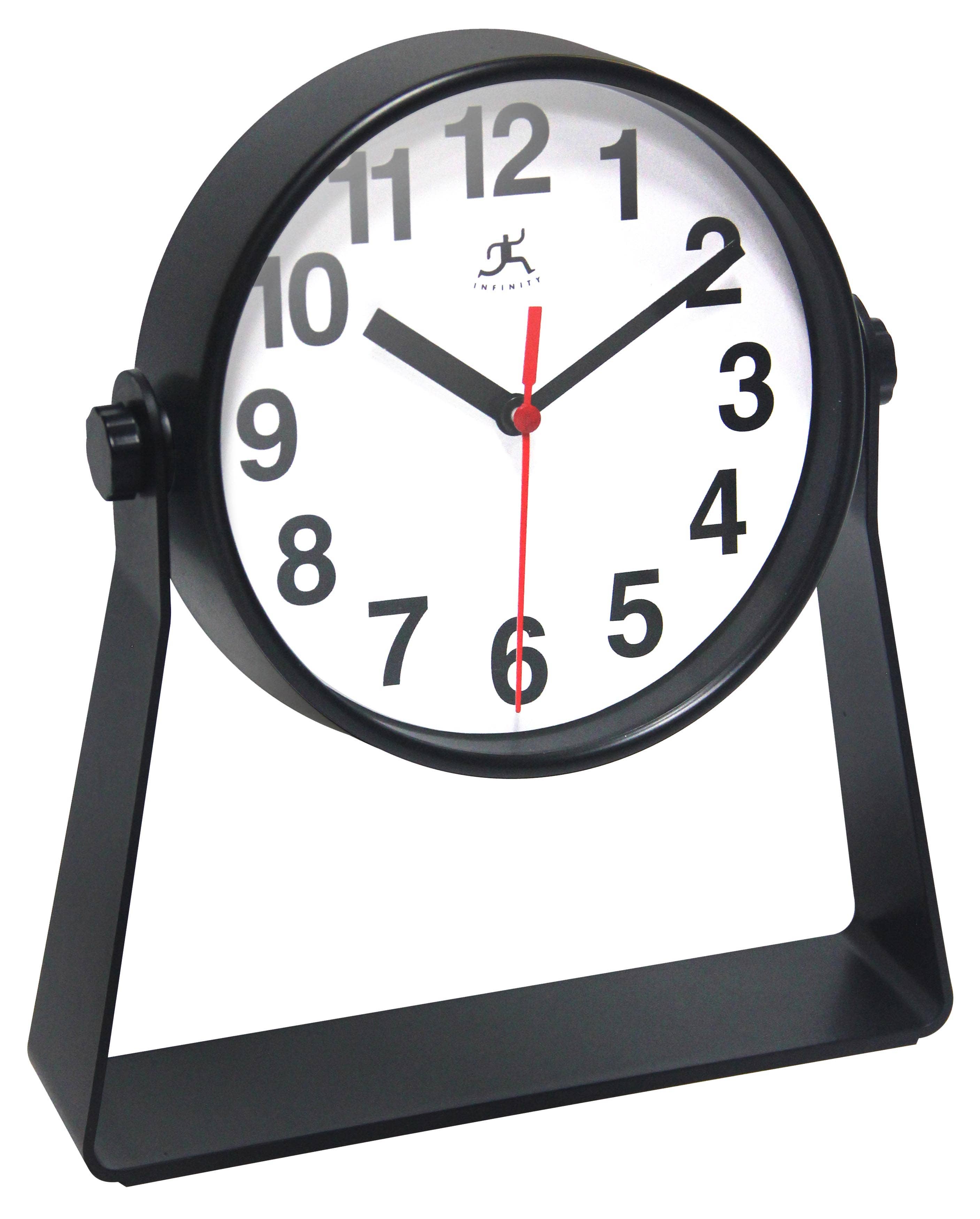 Infinity Instruments - Wholesale Desk Clock - Table Clock Irregular Black  Tabletop Clock 9 Inch2