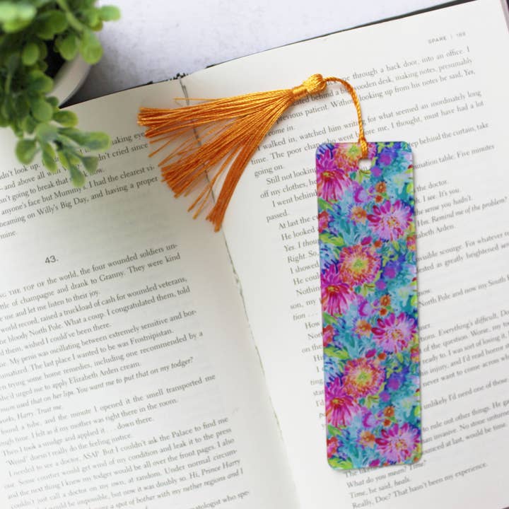 Pearl's Custom Creations - Wholesale Bookmark - Preppy Floral Bookmark