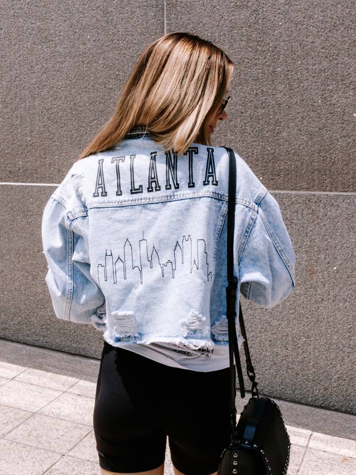 Atlanta Skyline Denim Jacket for wholesale by Rivalry Runway