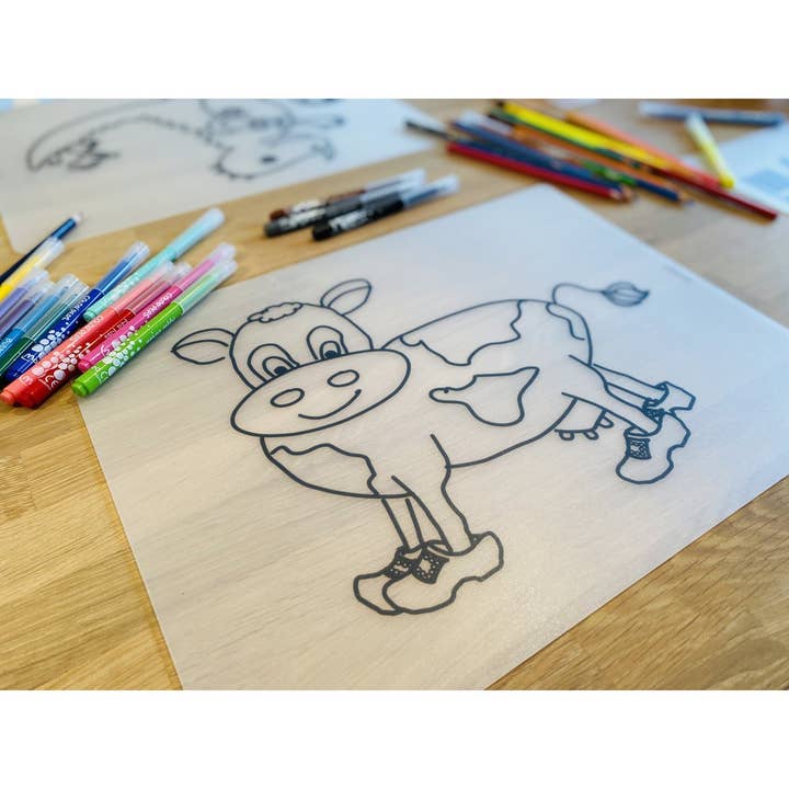 Recolorable Placemat Bertha The Cow for wholesale by Edwali