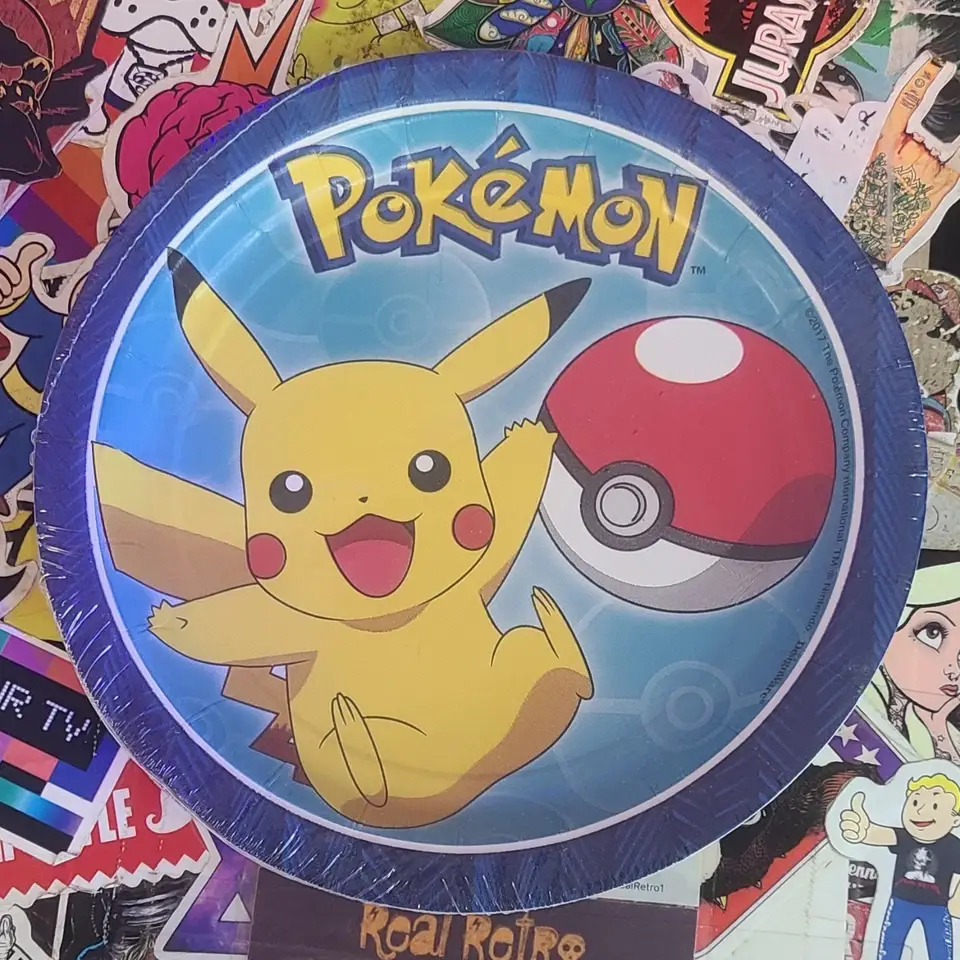 Real Retro - Wholesale Party Favor - Pokemon 7 inch Party Plates 8ct Sealed0