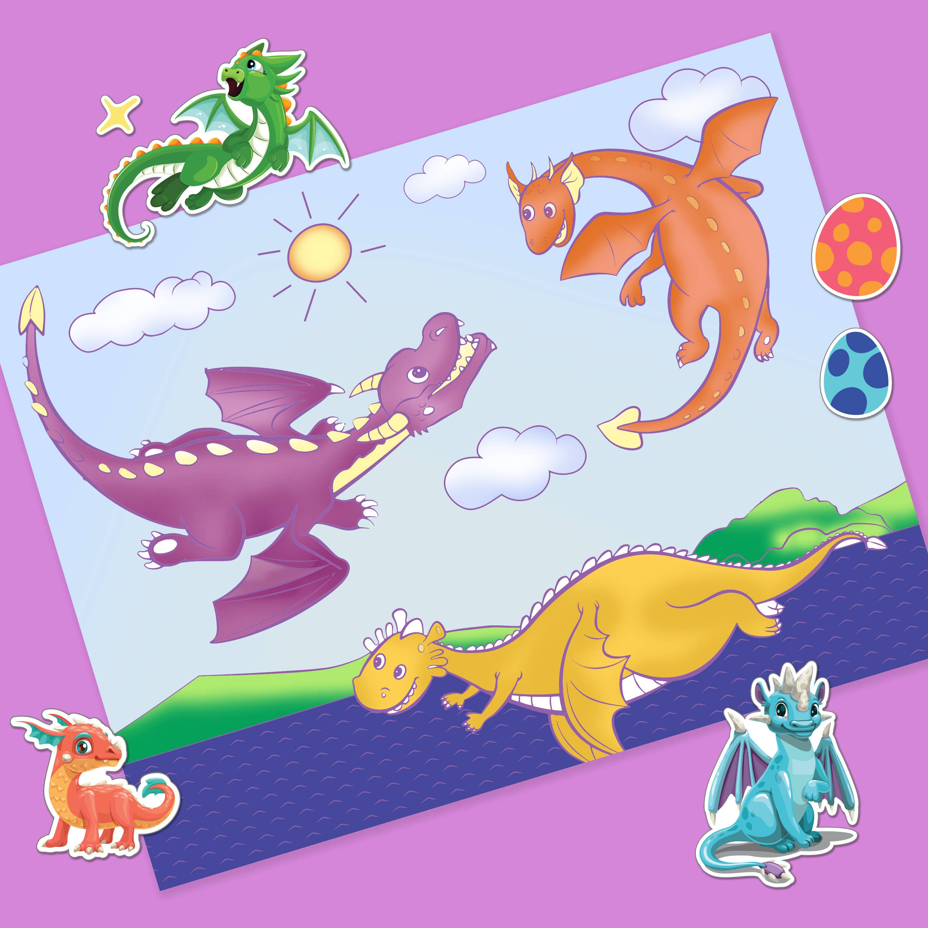 Hinkler Australia - Wholesale Colouring and activity book – kids and baby - Dragon Kingdom Colouring Set with Lap Desk1