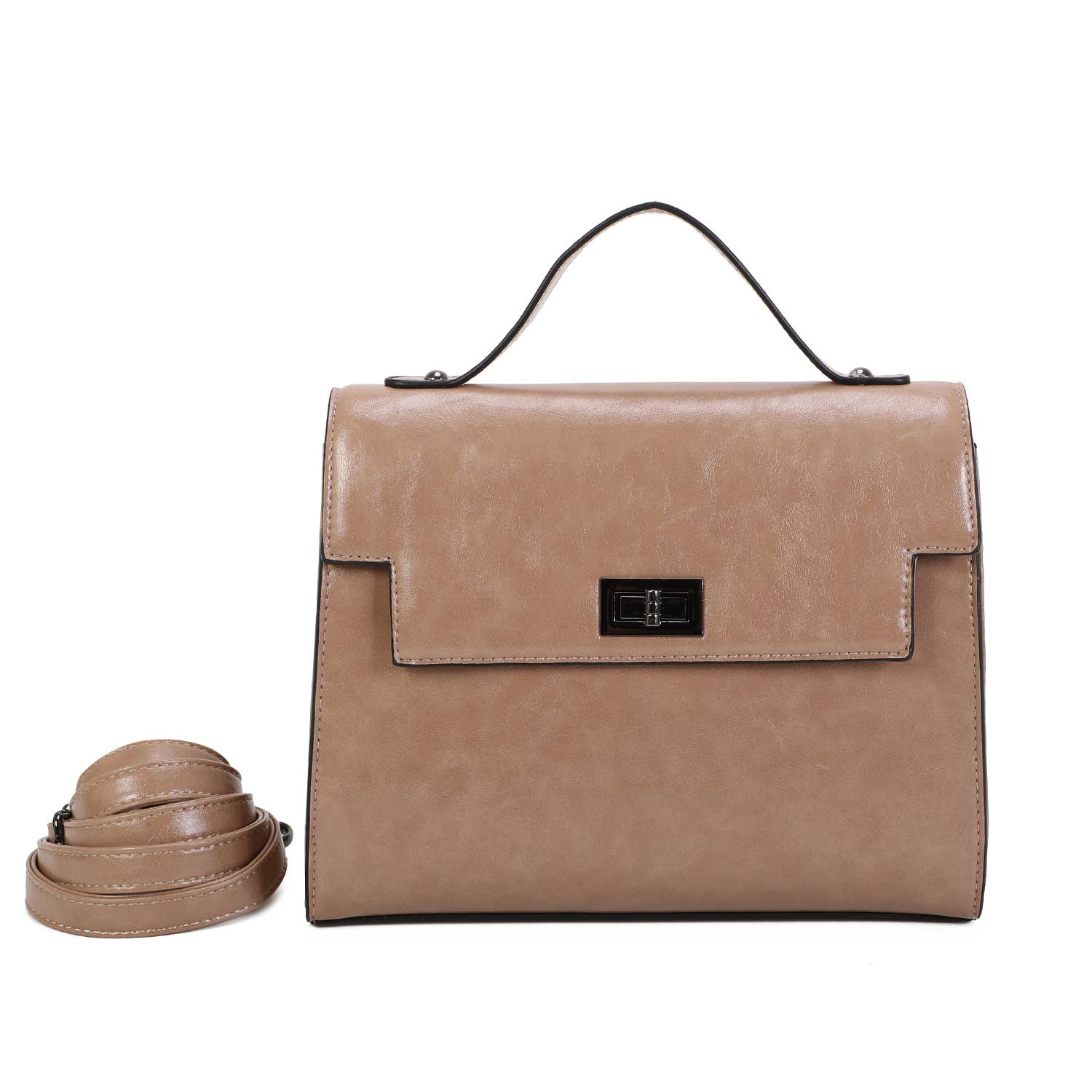 INES DELAURE - Wholesale Handtas met handvat - Dames - Handtas met ritssluiting en klep5