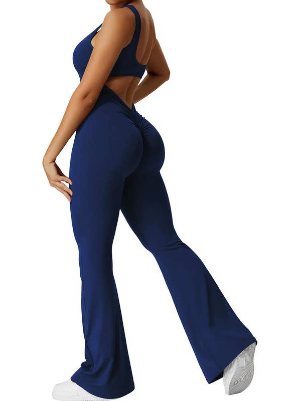 Color 5 - Wholesale Jumpsuit - Women's - Solid color premium sexy fashion jumpsuit with scrunch butt