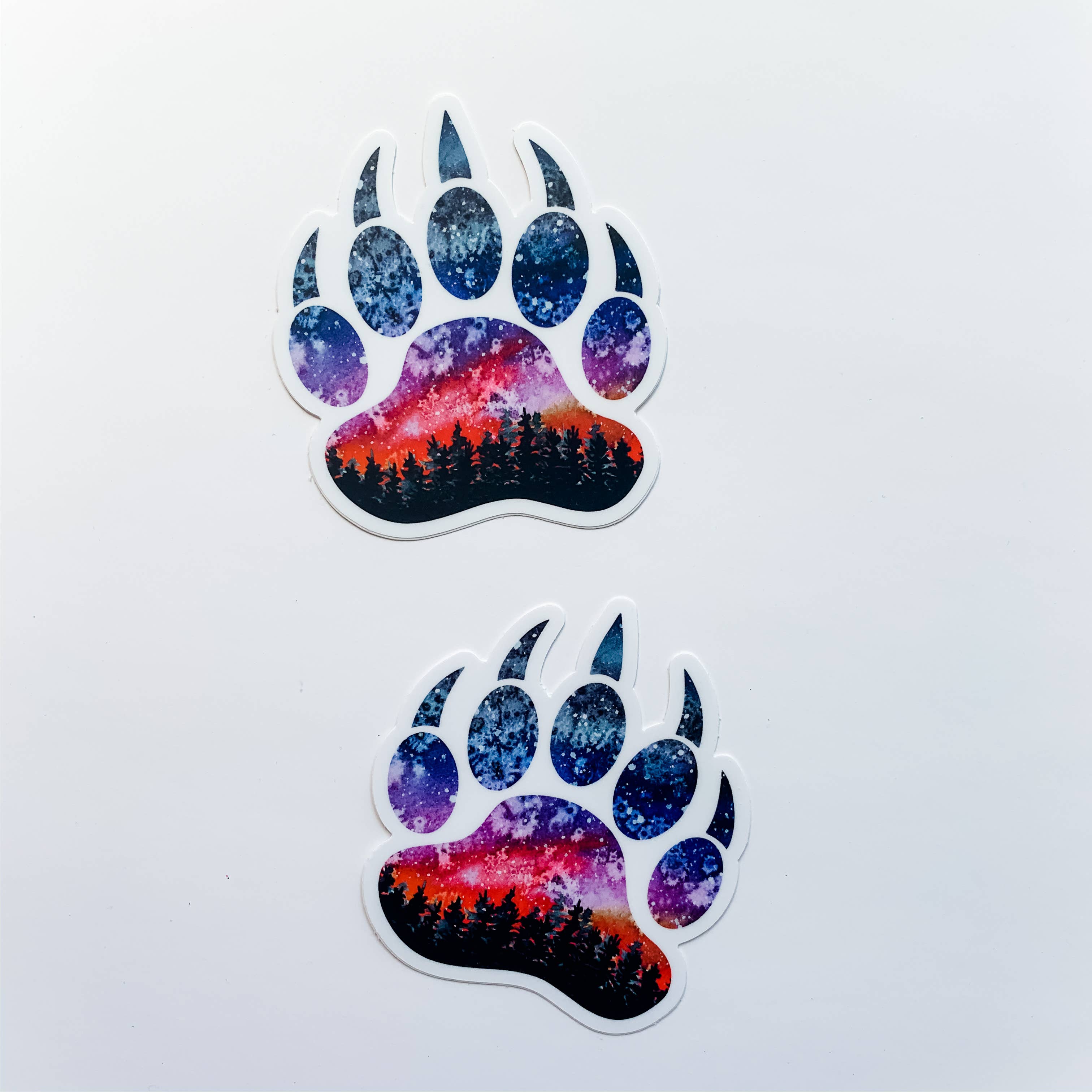 Wildflower Paper Company - Wholesale Sticker - Grizzly Sunset Bear Paw Print Sticker1