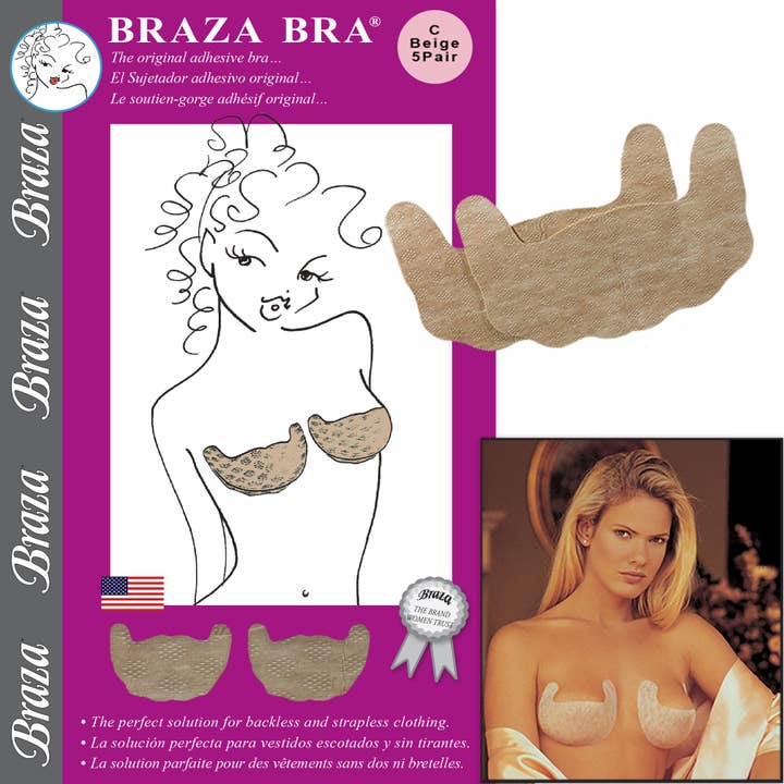 Beige Braza Backless, Strapless, Stick-On Bra for wholesale on Faire