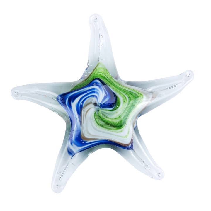 Beachcombers - Wholesale Decorative Figurine - Starfish Green & Blue Art Glass Decorative Figurine