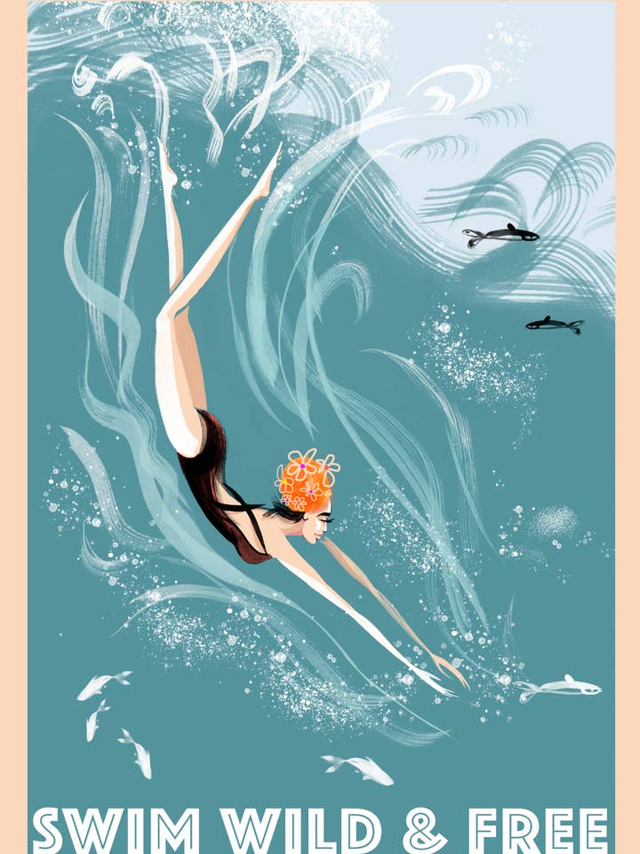 ART PRINT – 'DIVE' (A5, A4 & A3) for wholesale by Lydia. London