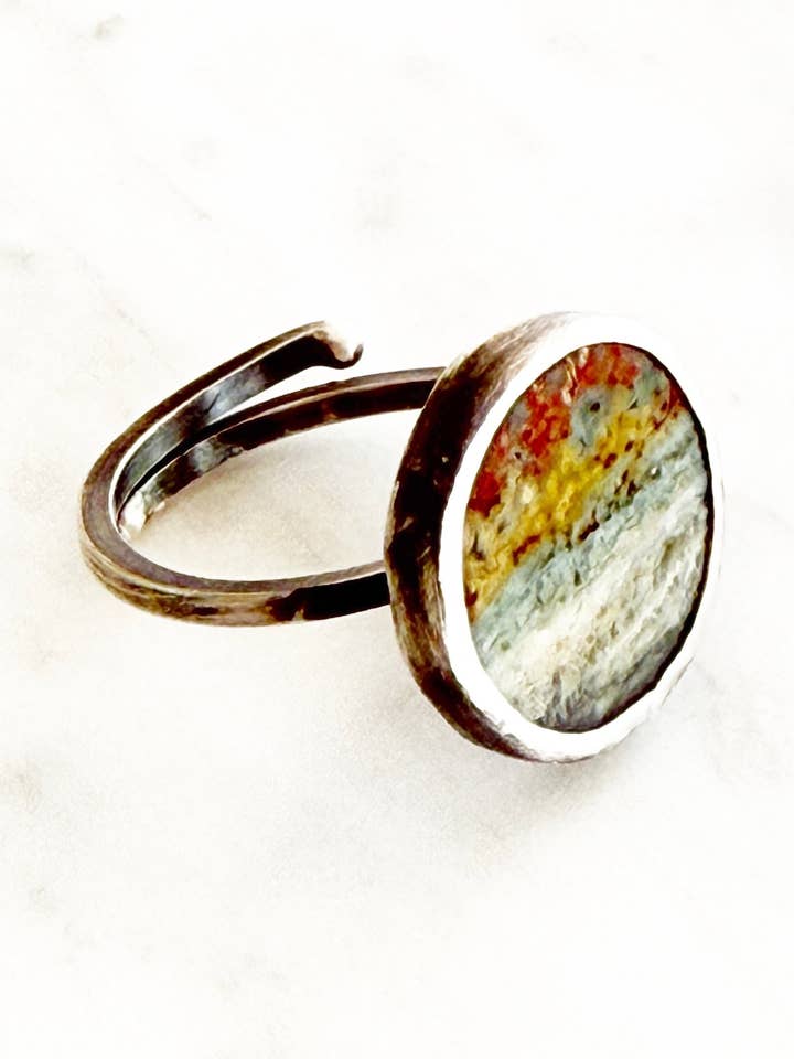 Verstelbare Pluimagaat Ring voor wholesale door Silver Coast Designs