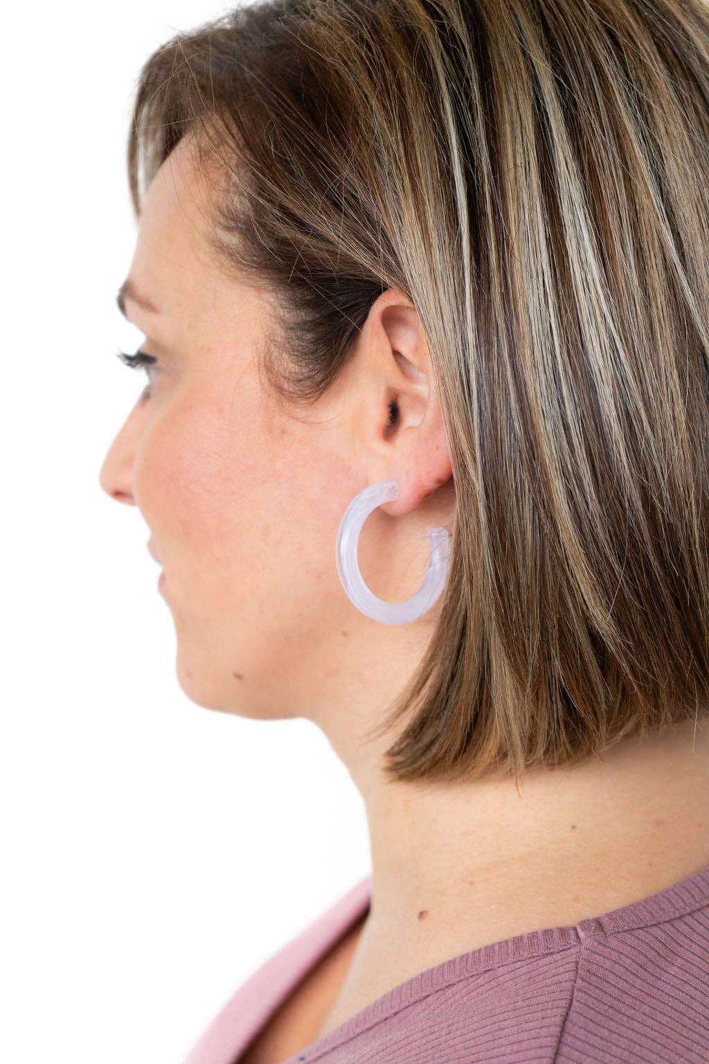 Spiffy & Splendid - Wholesale Hoop Earrings - Josie Hoops - White // Jewelry, Earrings, Gift1