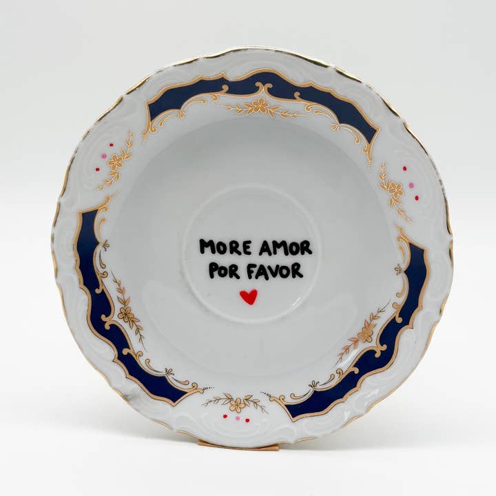 Wall plate small MORE AMOR POR FAVOR "dark" for wholesale by ohRuby