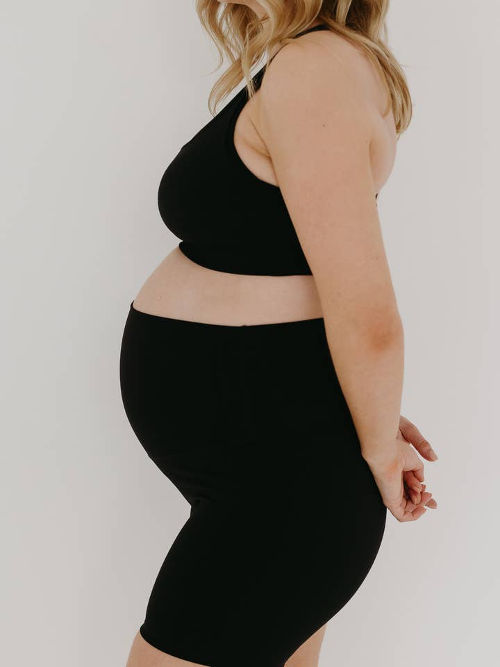 AXK Maternity - Wholesale Shorts – Maternity - AXK CORE Maternity Bike Short - Black1