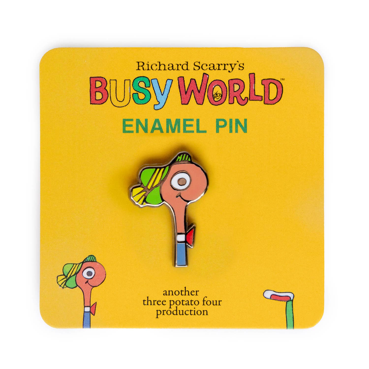 Three Potato Four - Wholesale Lapel Pin/Button - 3P4 x Richard Scarry® - Lowly Worm Enamel Pin