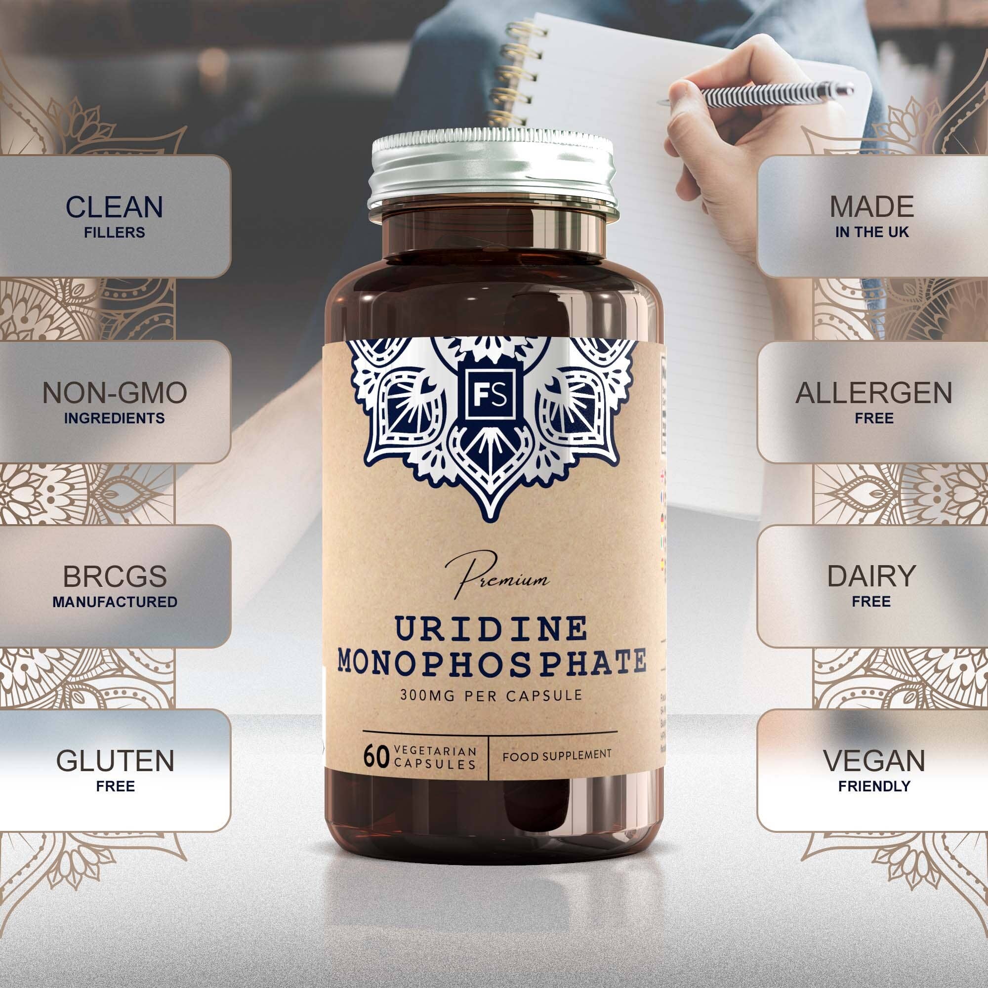 Focus Supplements – wholesale Oral supplement/vitamin – Uridine Monophosphate (300mg) 60 Capsules4