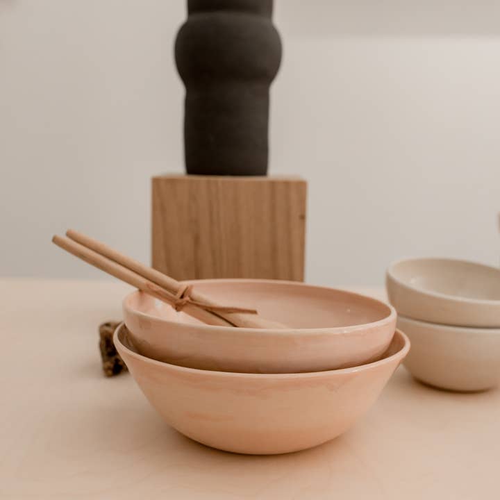 Claycraft - Wholesale Salad Plate - Handmade powder pink salad bowl