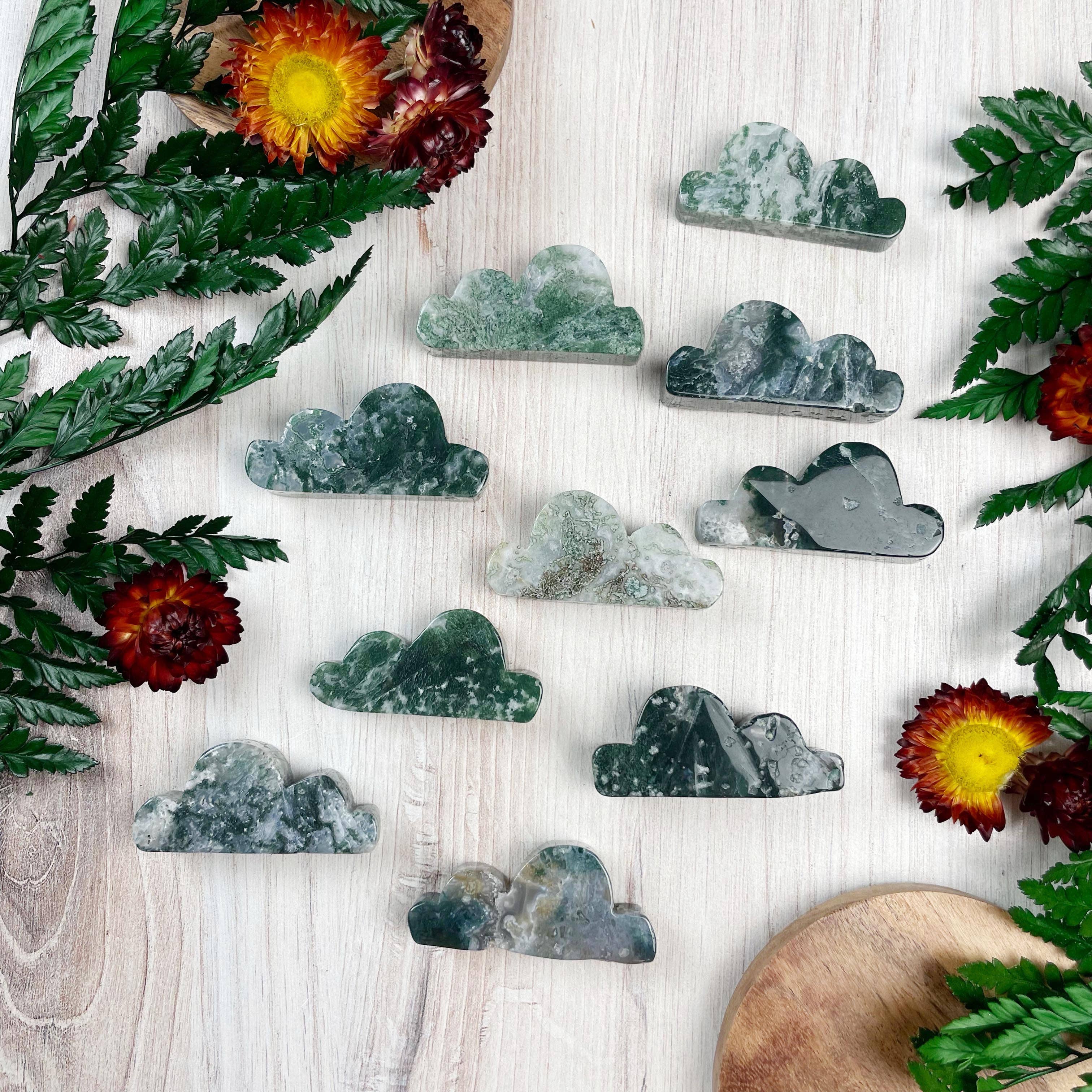 Ewelina Pas Jewelry - Wholesale Spiritual Stone/Crystal - Moss Agate Cloud Carving