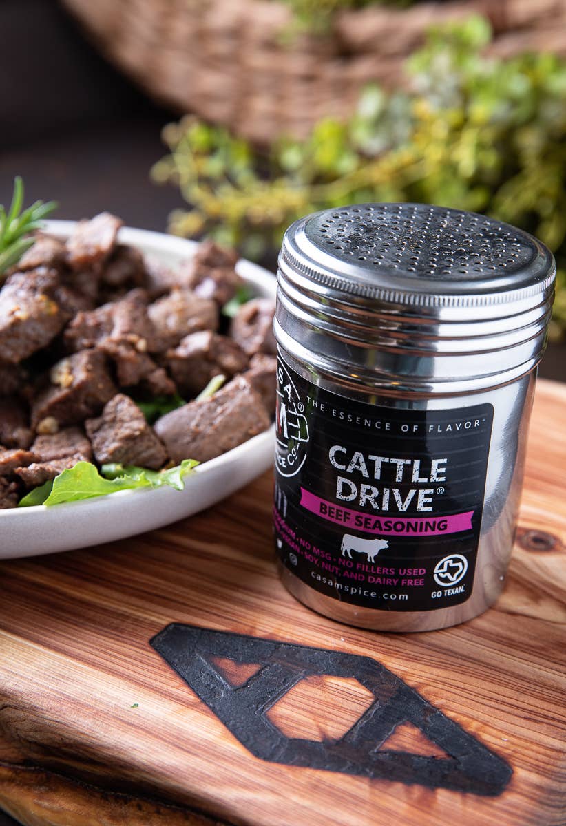 Casa M Spice Co LLC - Wholesale Gedroogde kruidenmix - Cattle Drive® Beef Seasoning - Shaker van roestvrij staal3