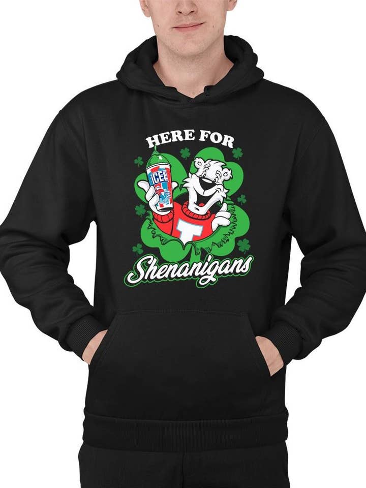 Officially Licensed ICEE Here For Shenanigans - St. Patrick's Day Men's Hoodie for wholesale by Snack Tees