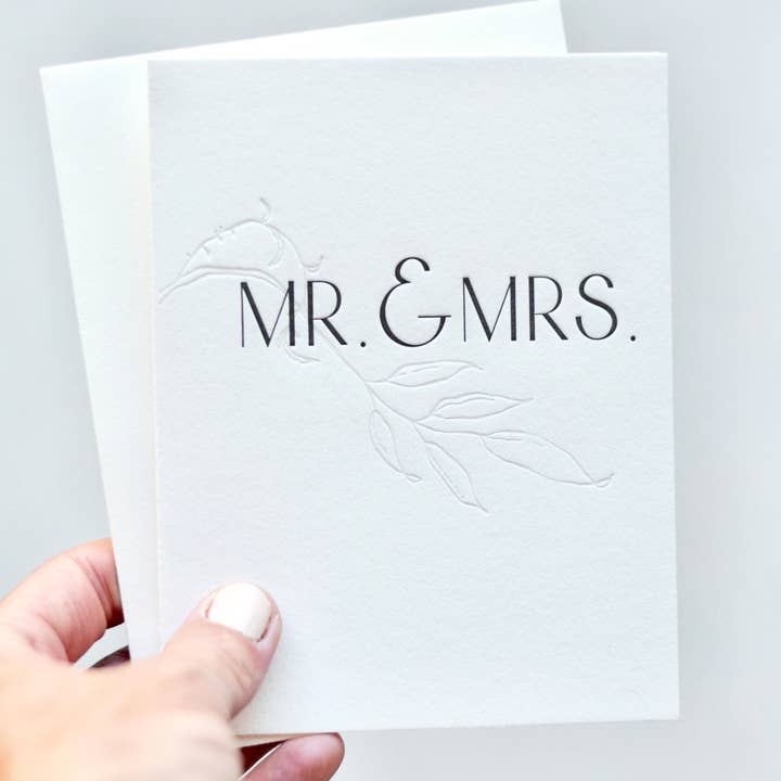 Michelle Renee Co. - Vendita all'ingrosso Partecipazioni di nozze - Carta Letterpress Mr. & Mrs.