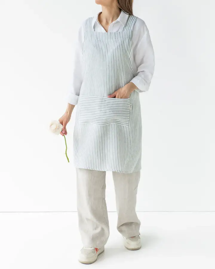 MagicLinen (We handle U.S. import procedures for you) - Wholesale Apron - Pinafore cross-back linen apron in various colors22