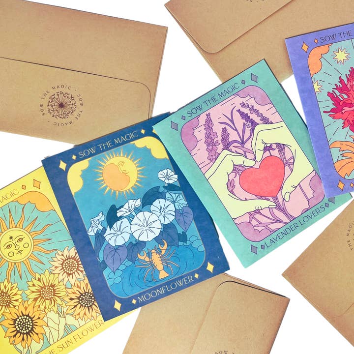 Sow the Magic - Wholesale Everyday Greeting Card - Diablo Cosmos Botanical Tarot Greeting Card3