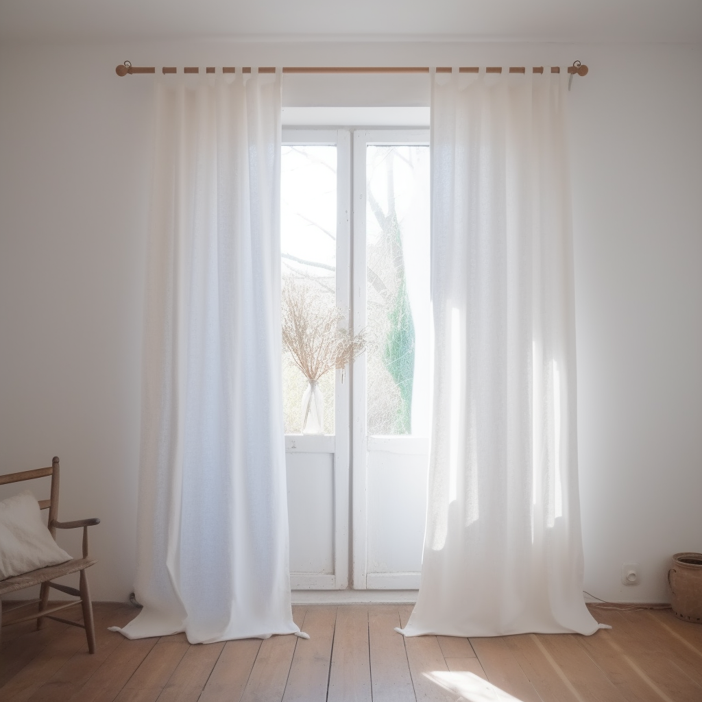 Q VITA - Wholesale Curtain - 100% French Linen Curtain/Drape (2 pcs) - Semi Sheer0