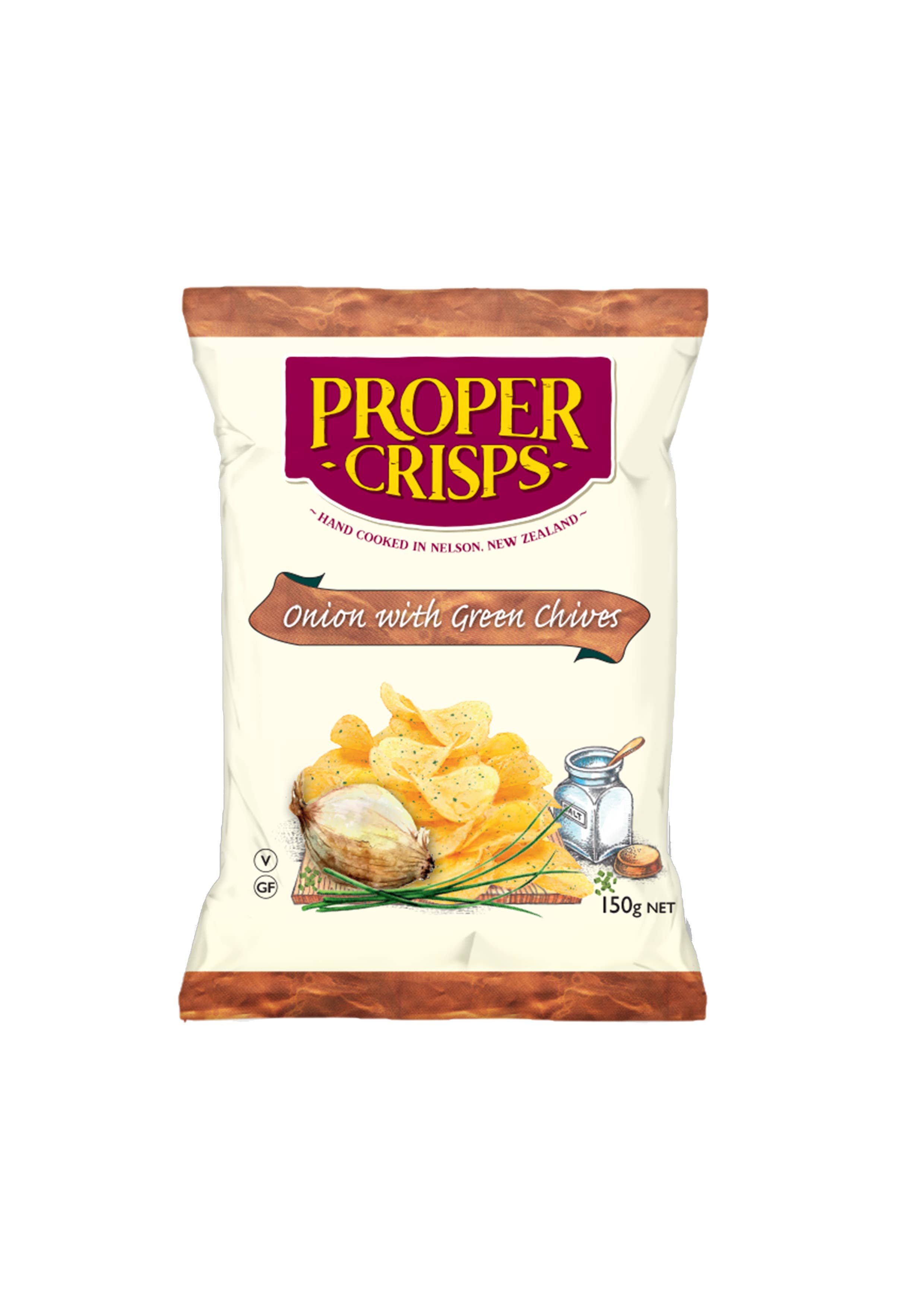 Proper Crisps - Wholesale Crisps - Onion with Green Chives