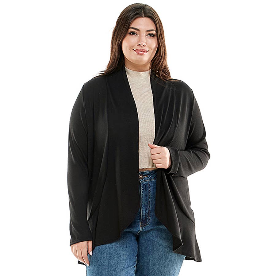 Azules Clothing – Großhandel Strickjacke – Damen – AJK-3016HCX-Plus-Damen-Strickjacke mit langen Ärmeln und Rüschen33