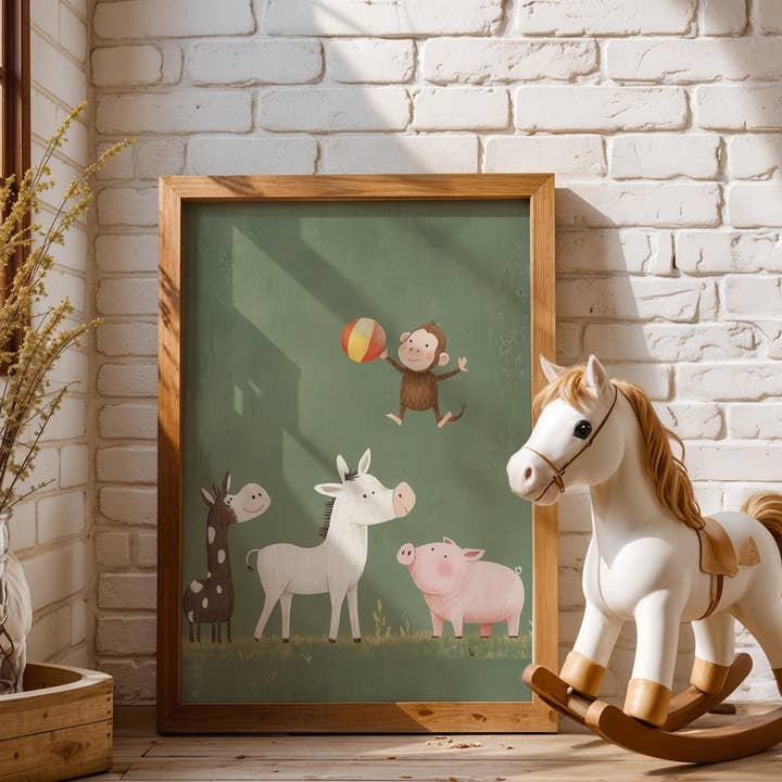 Kunst voor de kinderkamer | Pastel Aap Ontwerp voor wholesale door Artsriver