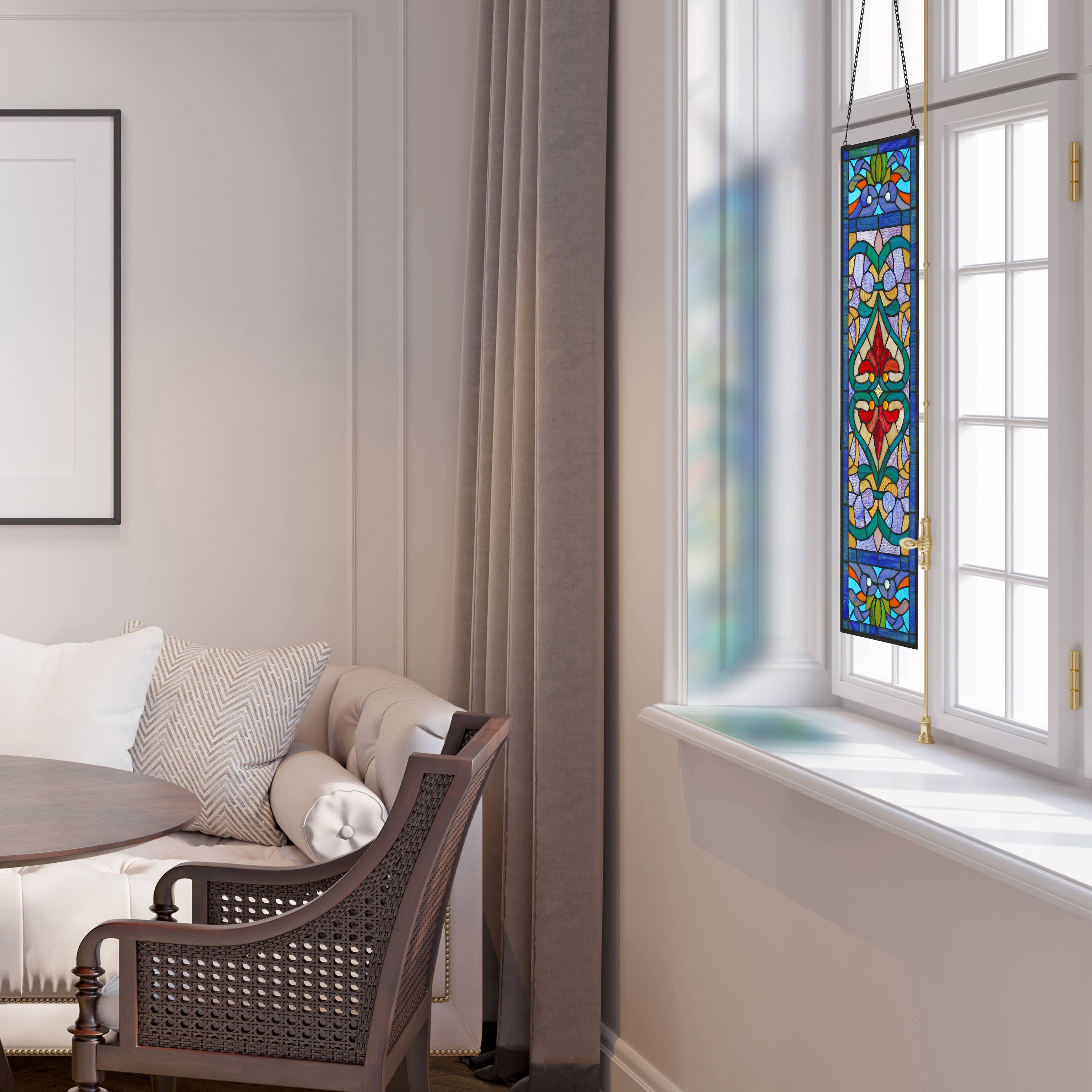 River of Goods - Wholesale Suncatcher - 36"H Lani Victorian Stained Glass Window Panel6