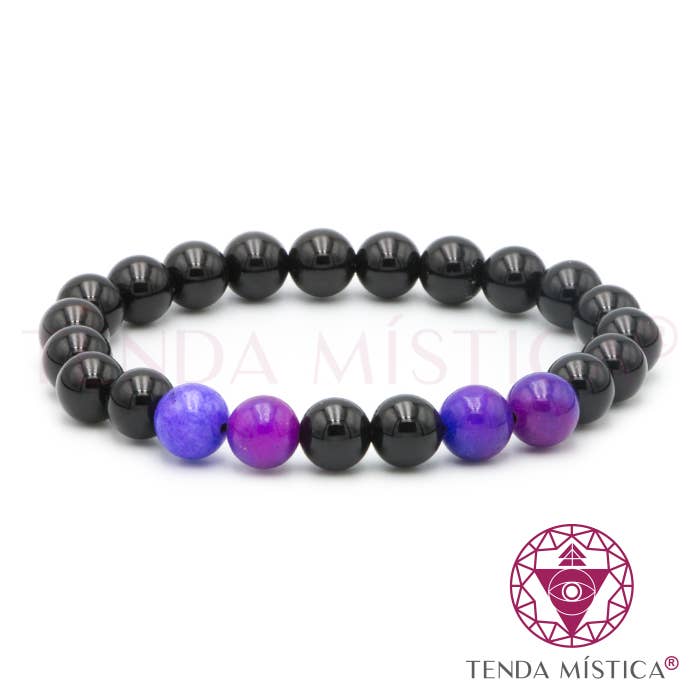 Bracelet Power en tourmaline et sugilite pour la vente par Tenda Mística