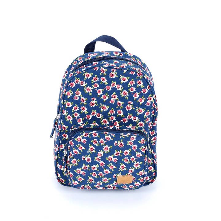 Peppercorn Kids - Wholesale Backpack - Kids - Girls Mini Size Backpack - Vintage Floral / Navy (3-12y)