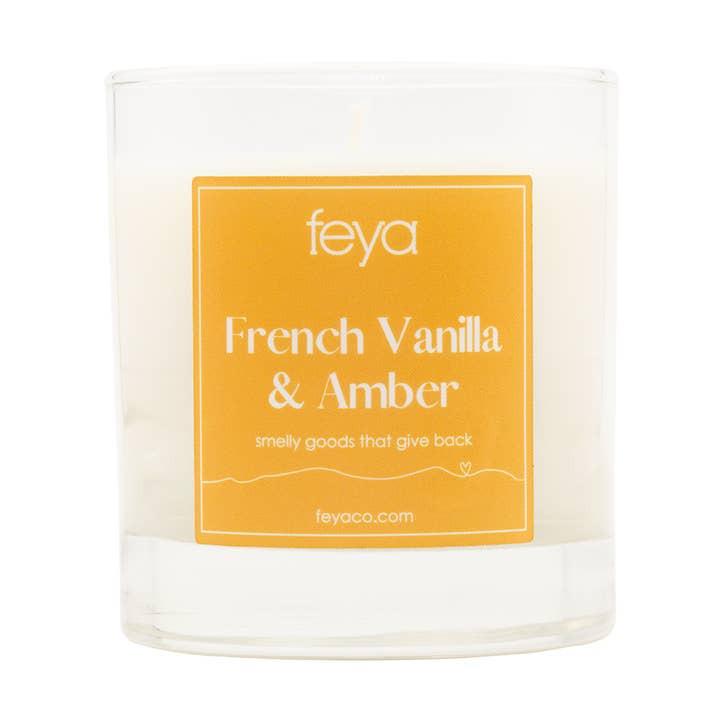 Vela francesa de vainilla y ámbar 6.5oz, medio paquete para venta al por mayor de Feya Co.