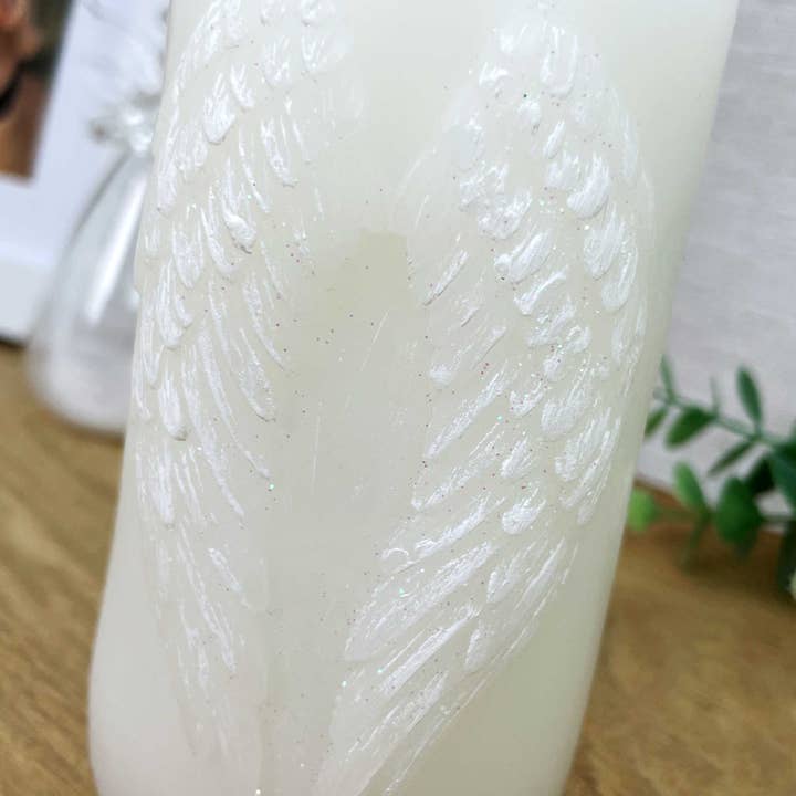 The Lovely Gift Group - Wholesale Pillar Candle - 3D Guardian Angel wings Candle